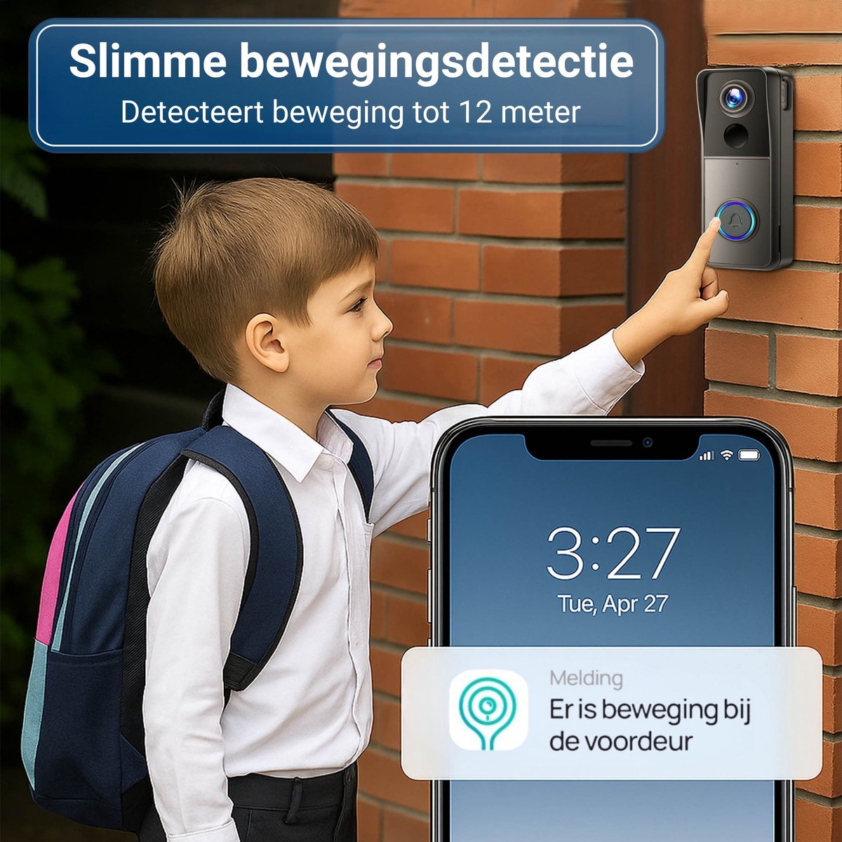 Powell Deurbel met Camera - Deurbel Draadloos - Video Deurbel - Met Wifi - Met Microfoon - 2K Video - 32GB Geheugen - Zwart — cadeau in Elektronica - foto 6
