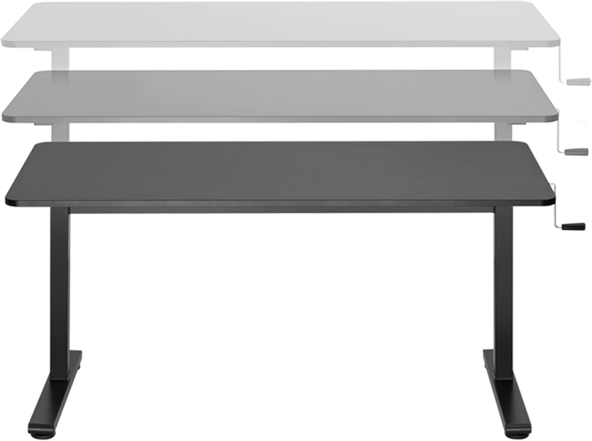 LogiLink zit-sta-werkbureau, 1.400 mm breed, zwart