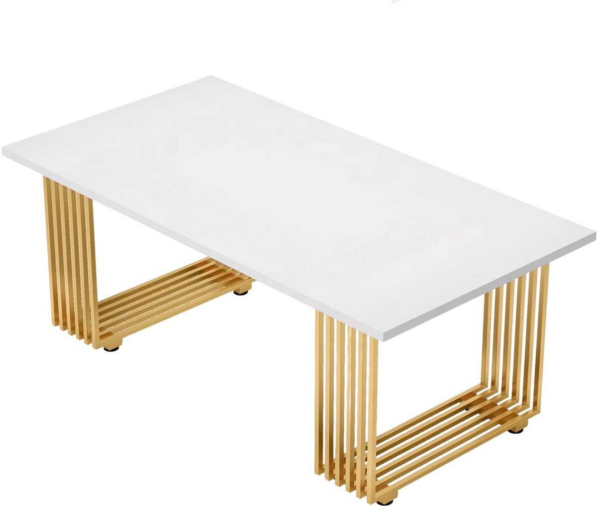 Happiq Bureau Ceylix - Modern 180 x 79 x 78 cm - Stijlvol Computerbureau Marmerlook - Voor Thuis en Werk Wit