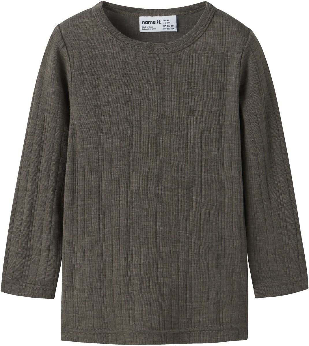 NAME IT - NMMWANG WOOL NEEDLE LS TOP SOLID NOOS - Jongens - Lange mouwen shirts