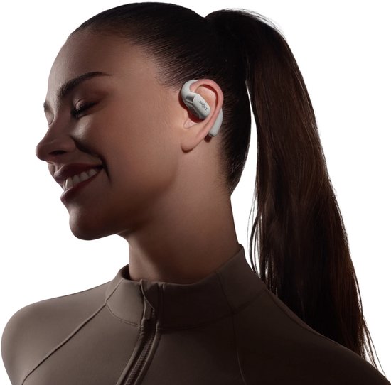 Shokz OpenFit 2+ Open-ear Sporthoofdtelefoon – Dolby Audio – Draadloze Oordopjes – Grijs
