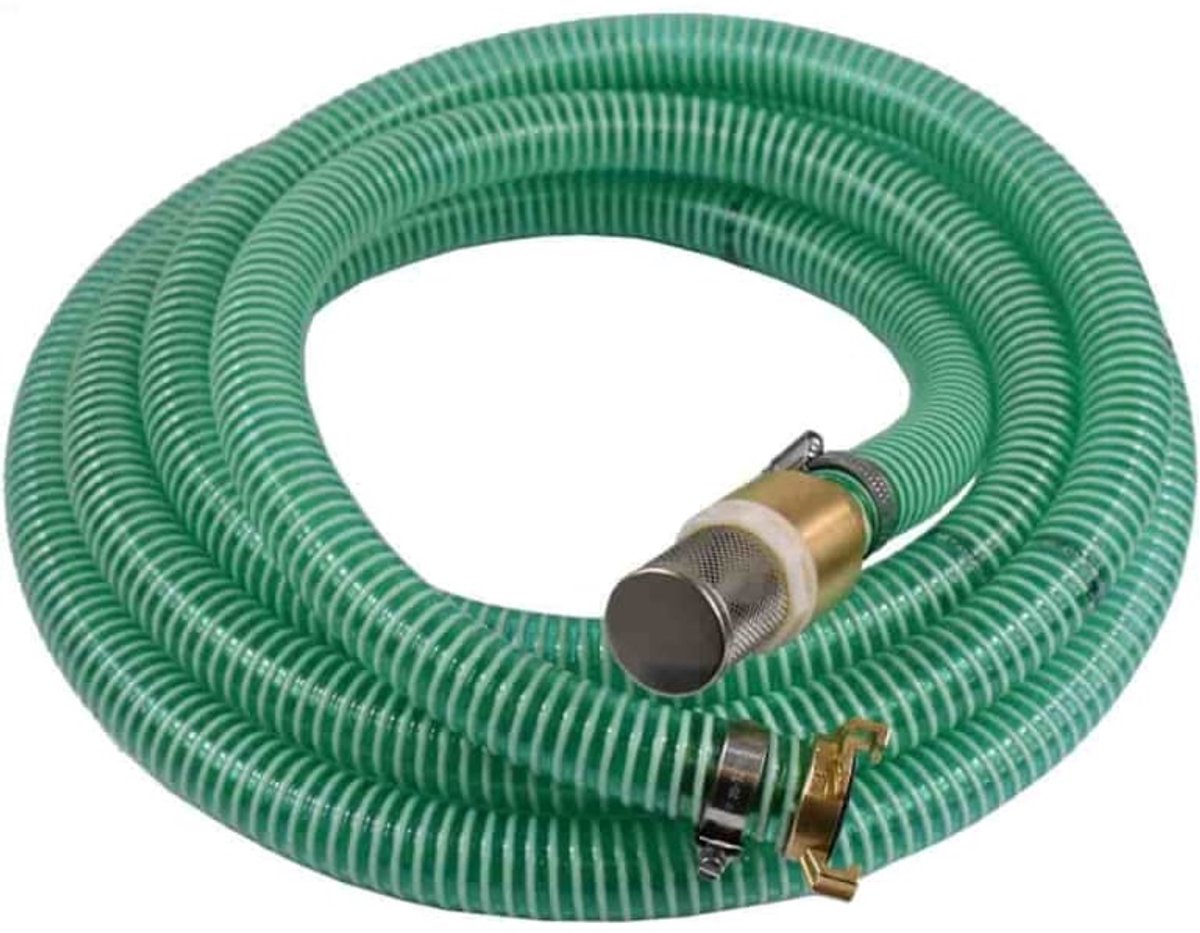 Zuig- en Drukslang Set 25mm, 1m, Compleet met Aanzuigkorf