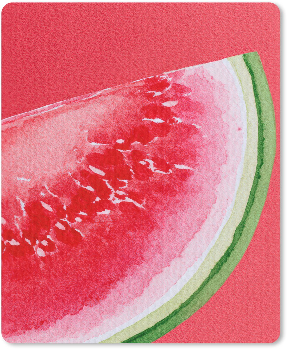 Muismat 19x23 cm - Mousepad Watermeloen - Rood - Zomers - Muismatten