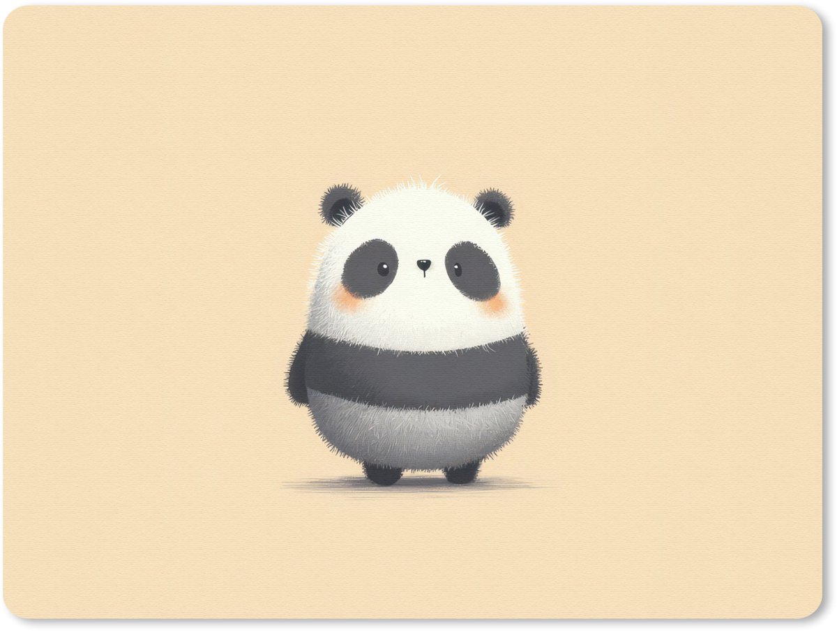 Muismat 23x19 cm - Mousepad Panda - Beige - Minimalistisch - Muismatten