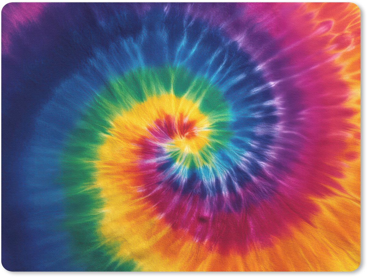 Muismat 23x19 cm - Mousepad Regenboogkleuren - Spiraal - Kleurrijk - Muismatten