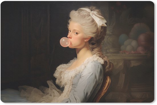 Tapis de bureau 60x40 cm - Tapis de souris Femme - Robe baroque - Chewing-gum - Tapis de bureau XL - Protection de bureau - Tapis de souris Ordinateur