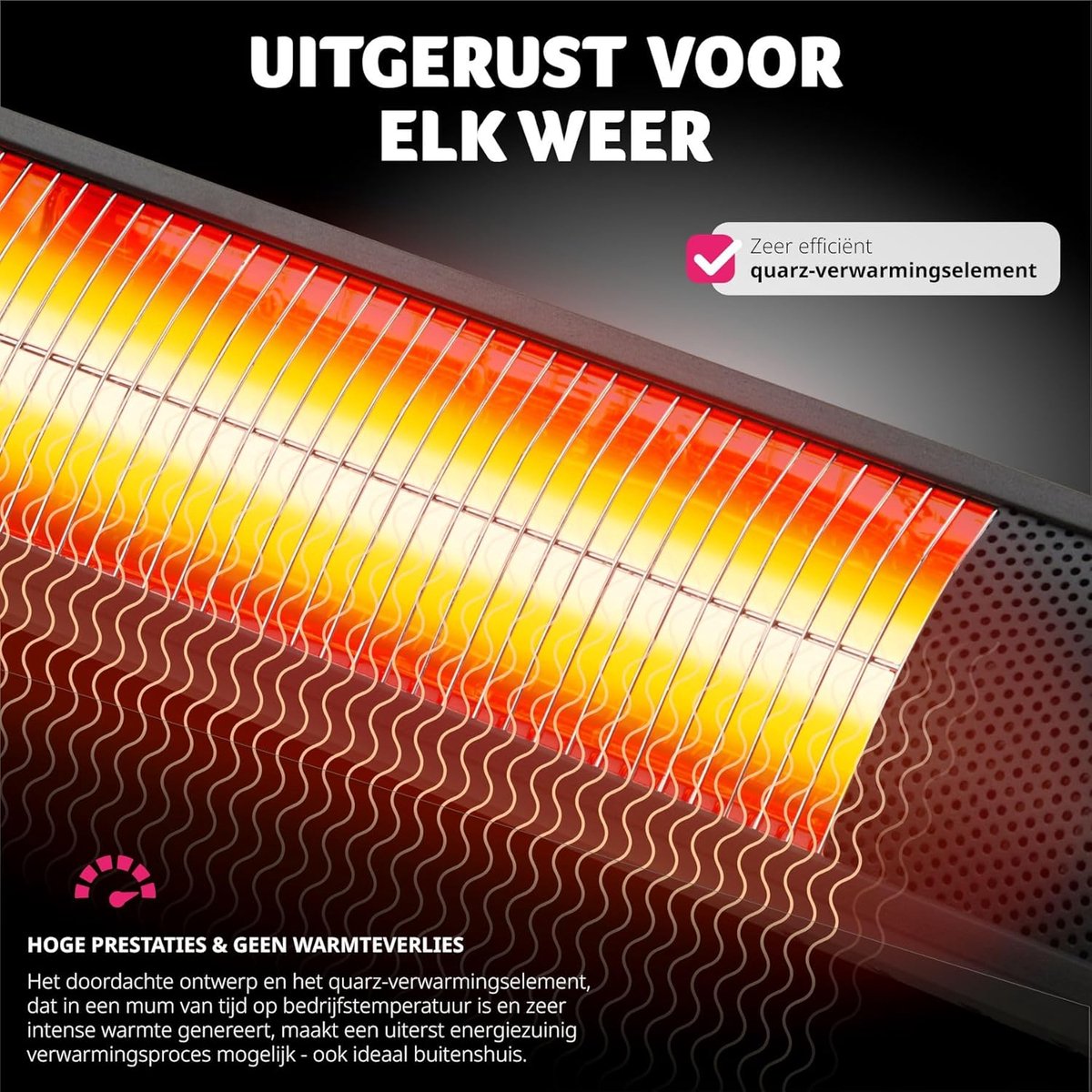 Infrarood terrasverwarmer met 3 vermogensniveaus en afstandsbediening - Perfect voor binnen en buiten – foto 5