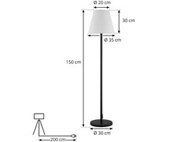 Lucande - Terraslampen - 1licht - Kunststof, aluminium - H: 150 cm - E27 - wit, zwart