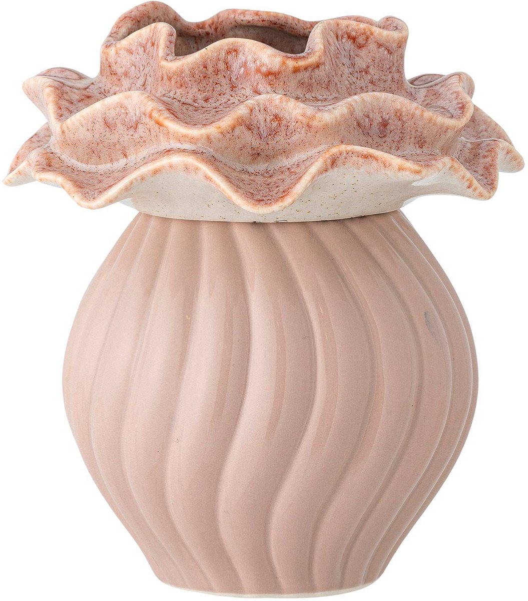 Vaas aardewerk rose Petalia – 15.5 x 17.0 x 15.5 cm