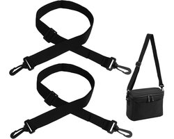 2 shoulder straps for bags, adjustable and removable shoulder straps for bags, length 75-130cm, with carabiner for messenger bags, laptop and cameras, made of durable nylon, black