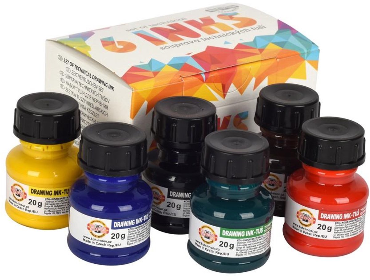Set of colored inks 6x20g
