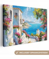 Peinture sur toile 60x40 cm - Décoration murale Paysage - Fleurs - Nature - Été - Décoration murale murale salon - Décoration chambre - Accessoires de chambre - Peintures