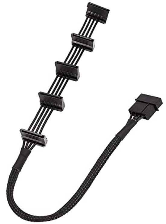 Cavo Splitter SATA Da 1 A 5: Adattatore Di Alimentazione 15 Pin Per HDD, SSD E Unità DVD