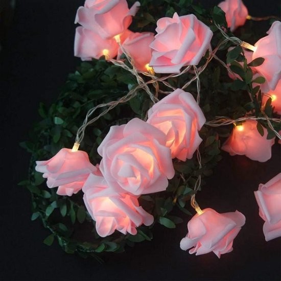 Daity 3 meter 20 lampen LED rose-shaped string lights with flashing effect, suitable for romantic proposals, weddings, parties, birthdays, Christmas, Thanksgiving, and other occasions (batteries not included).