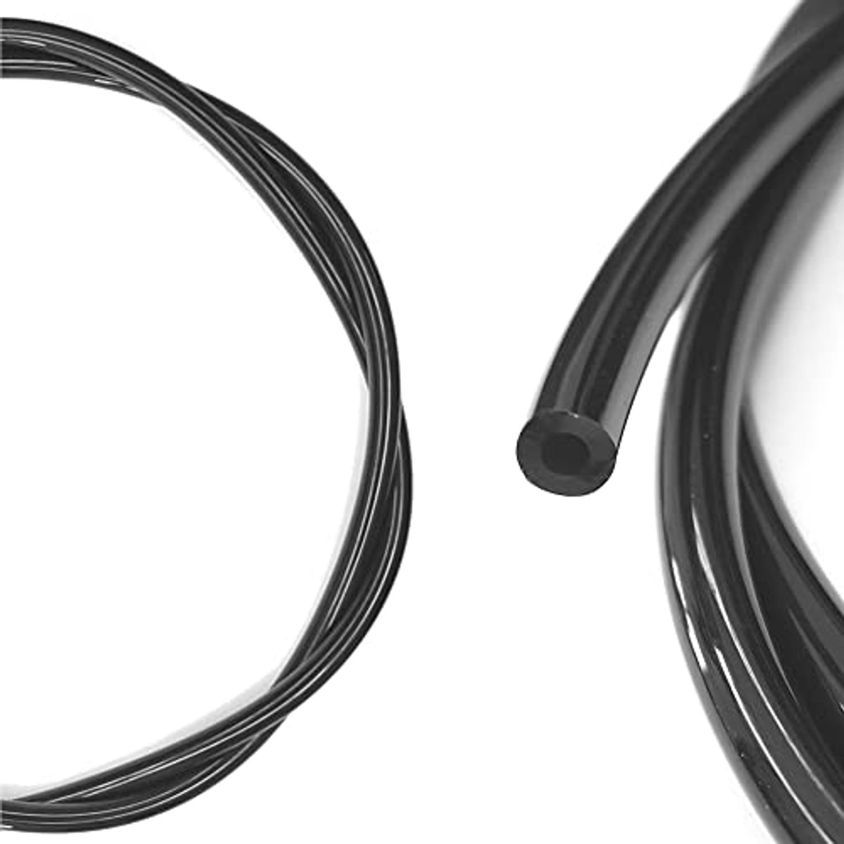 Zwarte siliconen brandstofslang 2,5 mm x 5 mm - 1 meter voor trimmers en kettingzagen