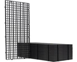 12 stuks aquariumrooster van kunststof - scheidingswand voor aquarium - filteren en beschermen van de vloer - doe-het-zelf - zwart - zonder accessoires