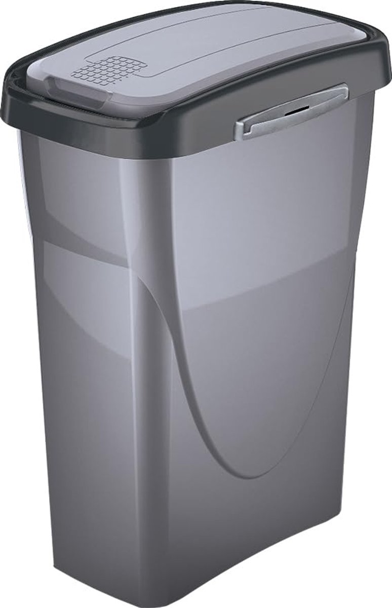 Ibenzoa® Stijlvolle afvalemmer van 25 liter met scharnierend en vast deksel