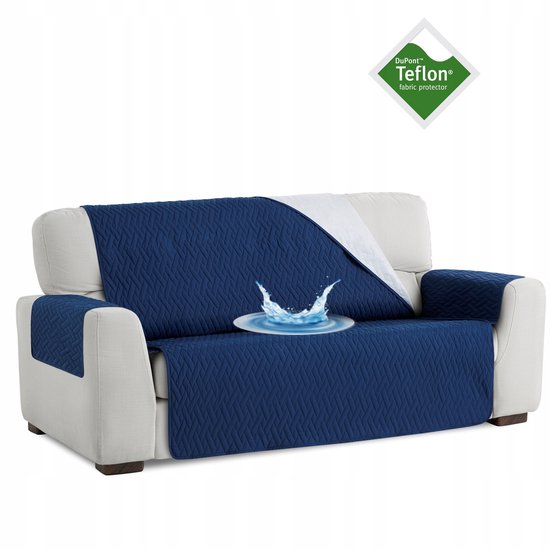 Housse de Canapé Imperméable Teflon Blauw 200 cm - Housse de Protection