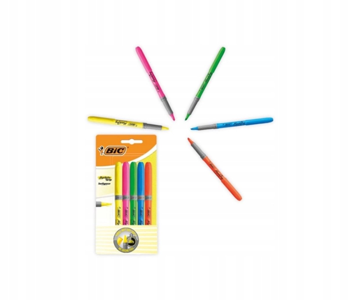 BIC Zakreślacz Set - 5 Fluorescerende Kleuren voor Kinderen