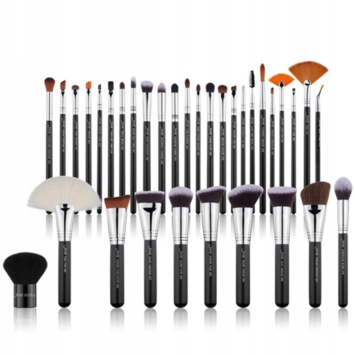 Jessup 34 Make-up Kwasten Set Zwart/Zilver T313