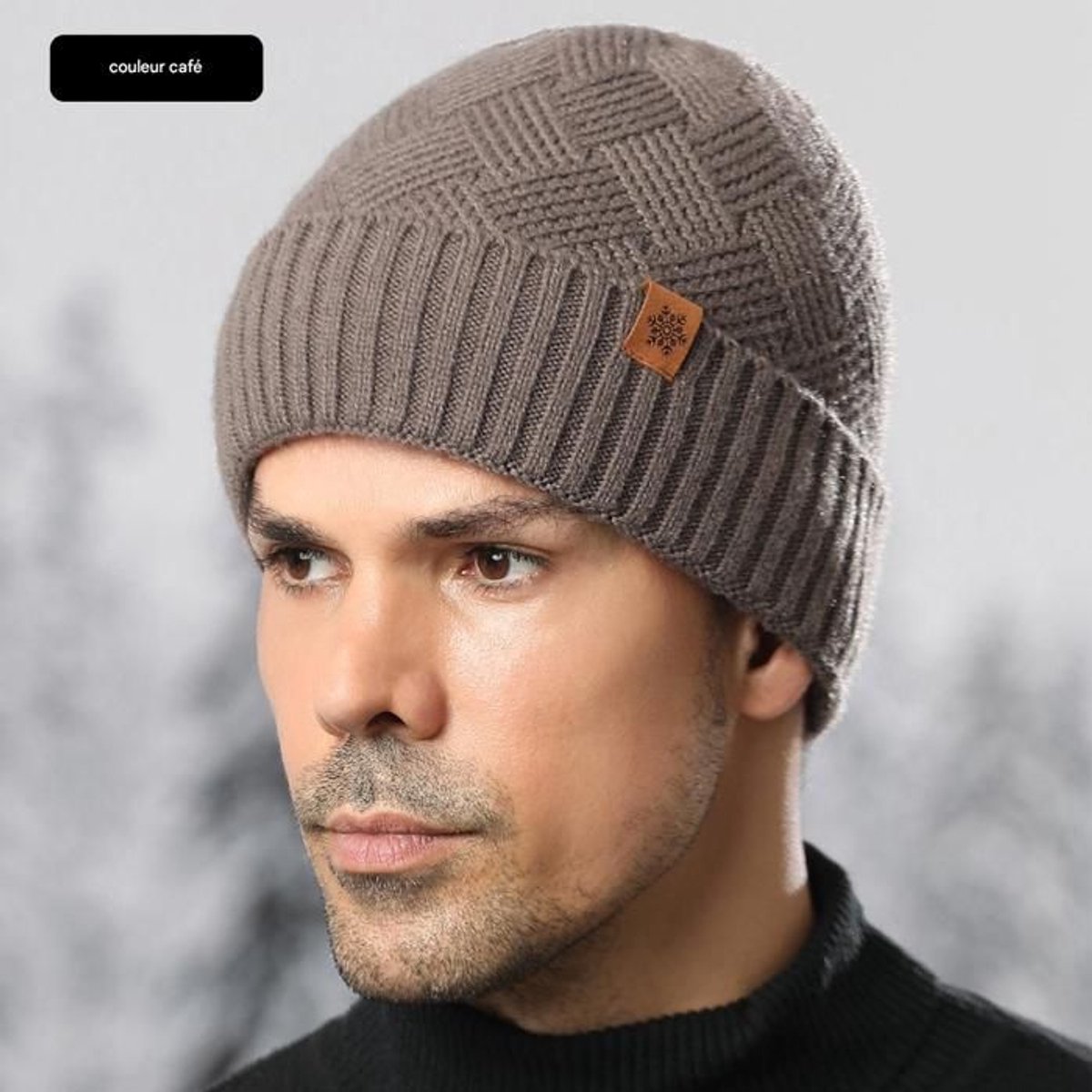Mannen Winter Set 3-delig - MutSjaal Handschoenen - Alpaca Wol Mix - Bruin - Gevoerd Warm - Winddicht - Elastisch Ademend - Uniseks Design - Dagelijks Gebruik — cadeau in Mode & Accessoires - foto 3