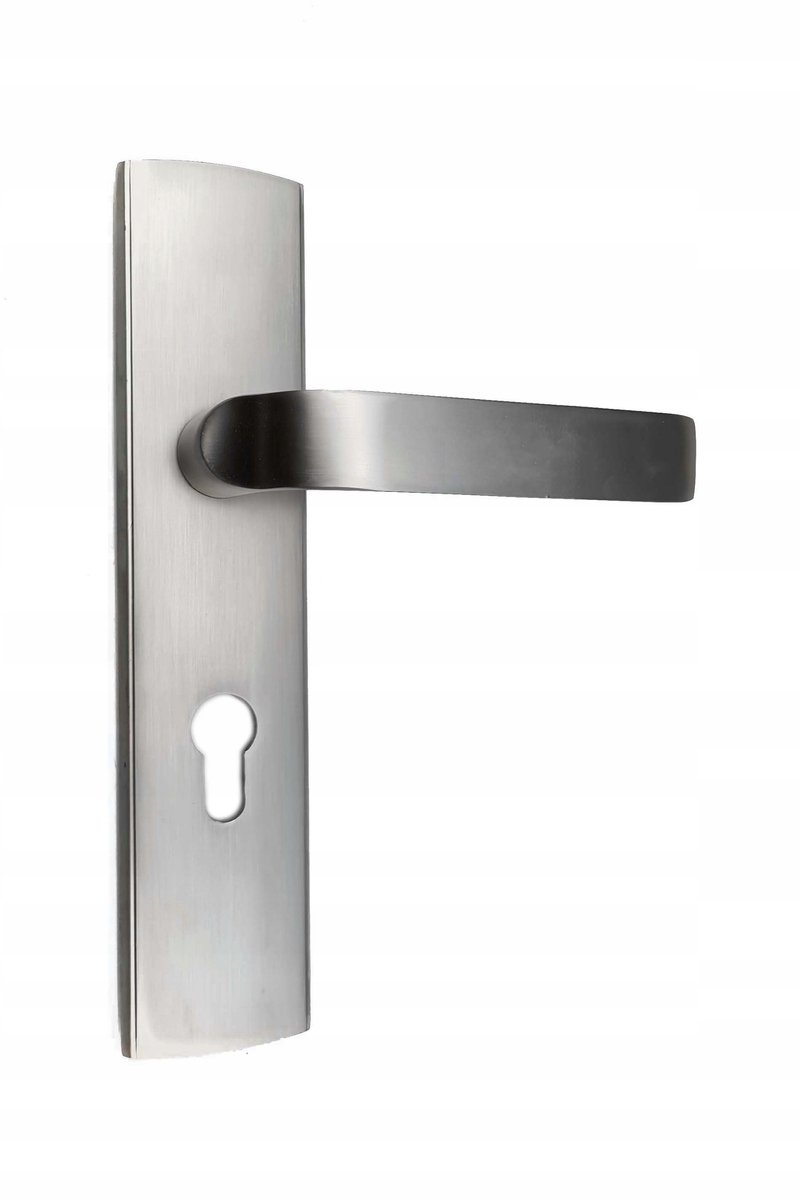 Lambda Buitendeur Klink, Nickel Satiné, 90mm Hartafstand