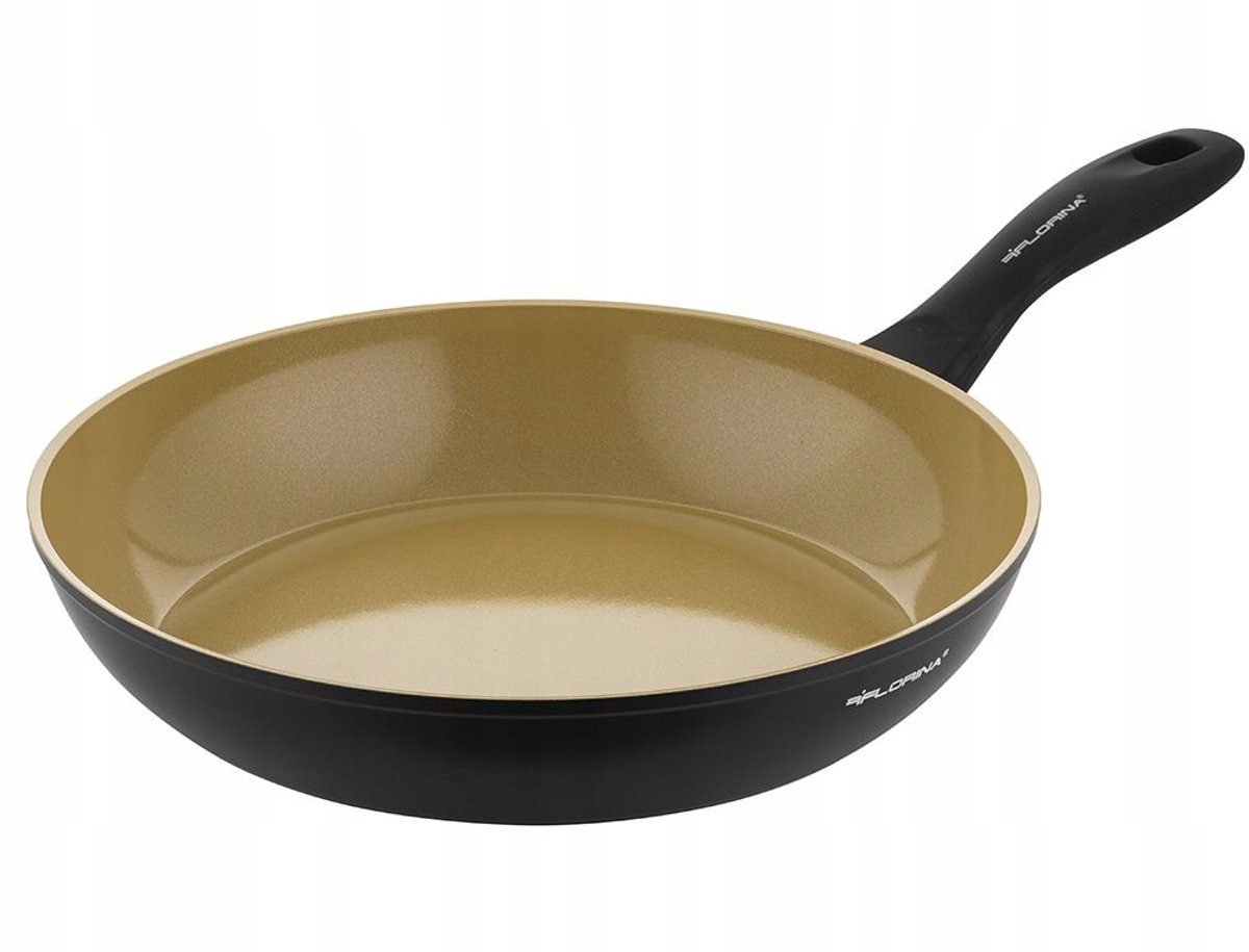 Florina AmVegan Aluminium Koekenpan - 28 cm - Geschikt voor Gas, Inductie, Elektrisch en Keramisch Fornuis - Natuurlijke OLIVARTE Coating - Zwart