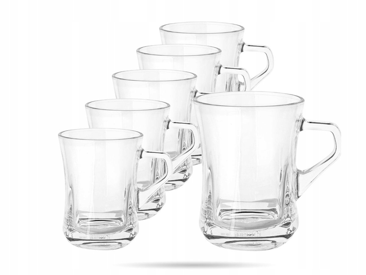 Set van 6 Lage Glazen Mokken 250 ml Geo - Stijlvol en Duurzaam