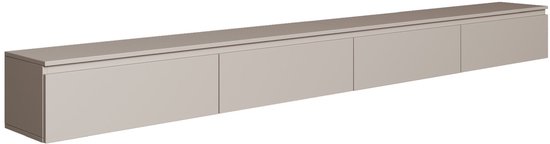 Selsey Bemmi – Meuble TV mural à quatre panneaux, 300 cm, gris cachemire