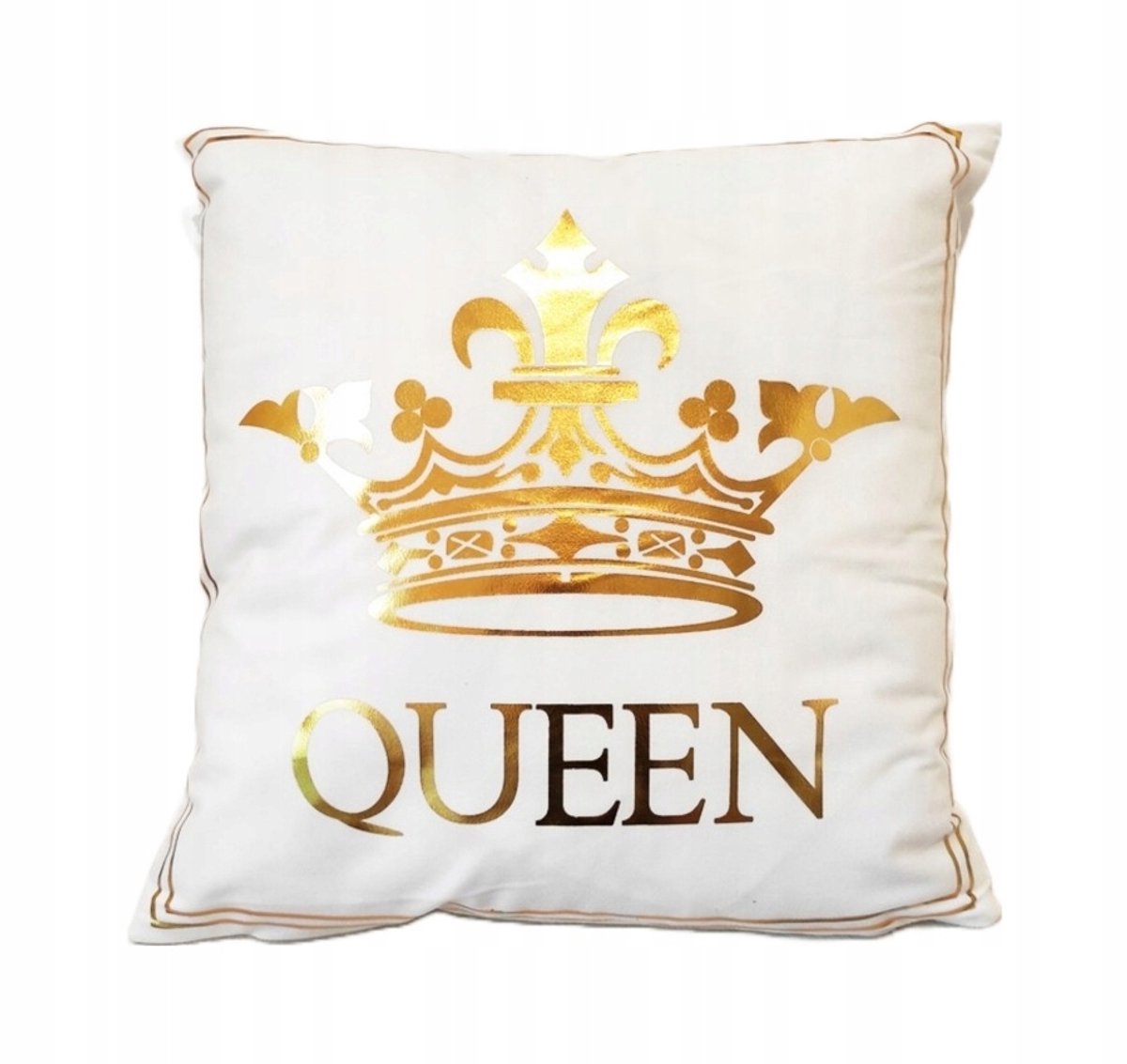 Decoratieve Kussenhoes 45x45 cm - Zacht Velours - Wit 'Queen'