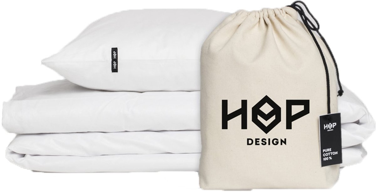 HOP DESIGN Katoenen Dekbedovertrekset 220x200cm Wit