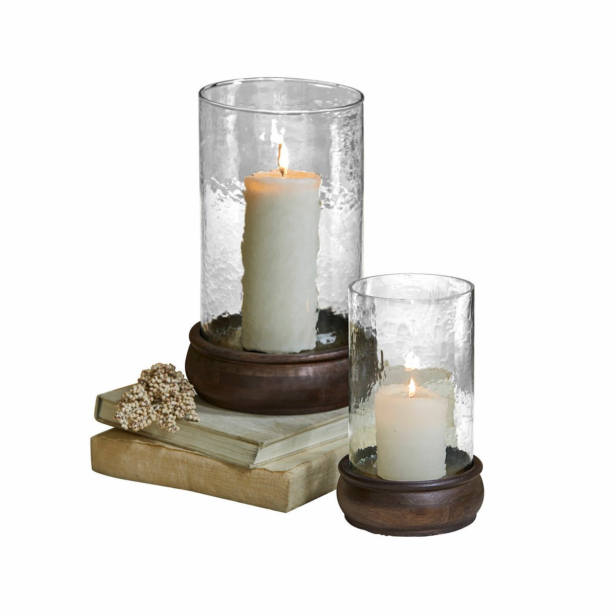Loberon Windlicht set van 2 Sivalor dunkelbraun/klar
