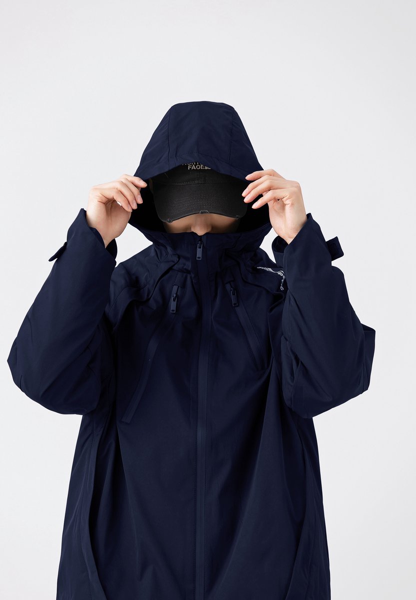 Winddichte jas met capuchon in marineblauw