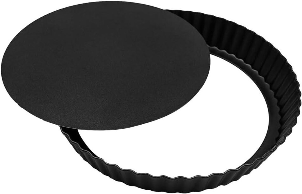 Allecto plus - Quiche Schotel 20cm, Carbon Staal Bakken Gebak Schotel met Verwijderbare Base