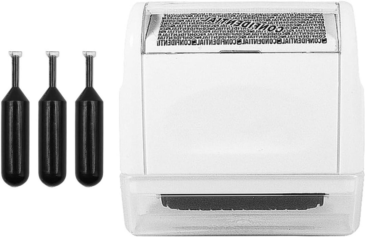 Allecto plus - Brede Rollende Veiligheidsstempel voor Identiteitsdiefstal - Inclusief 3 Navullingen. Beschermt tegen ID Blackout.