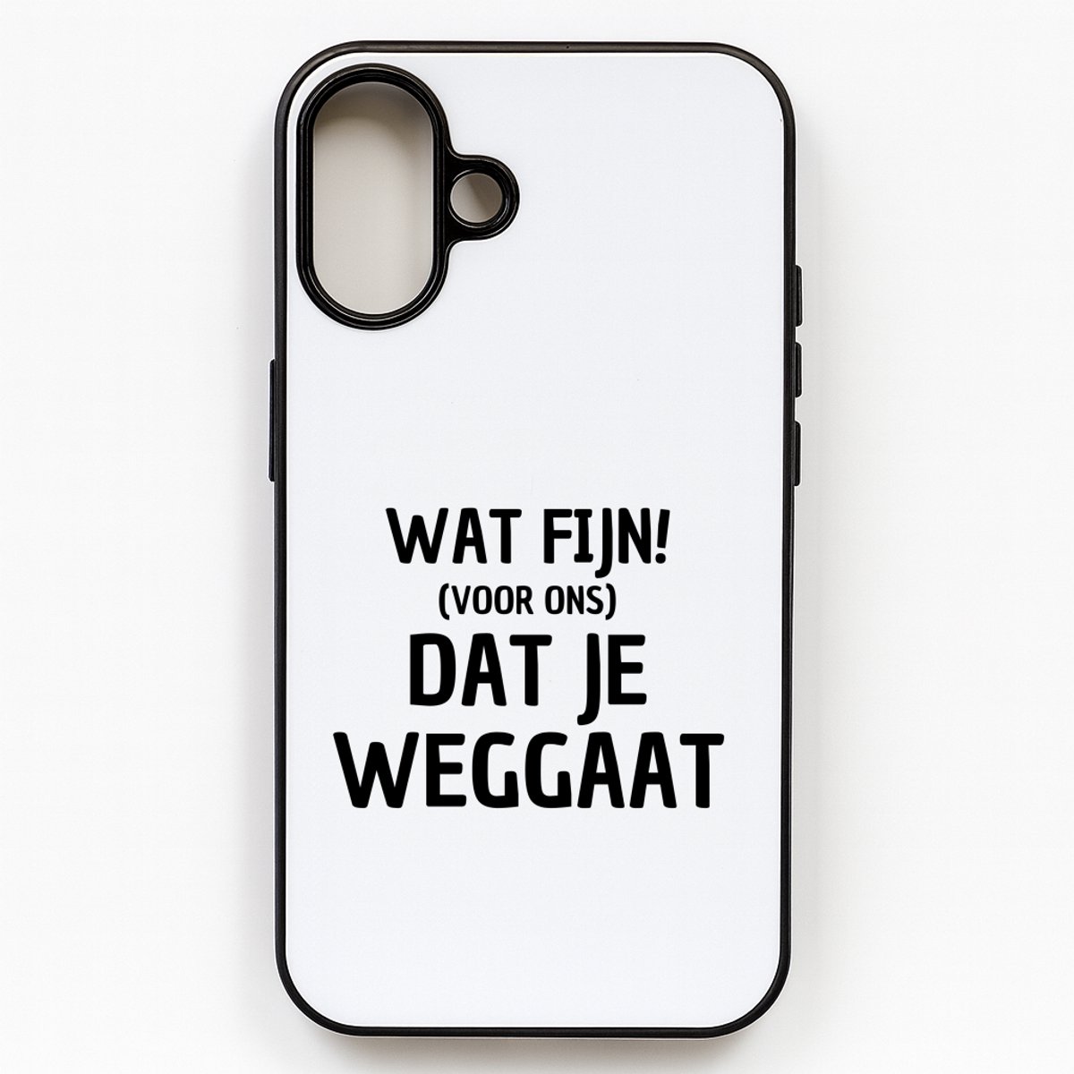 Hacebo® - Wat fijn dat je weggaat telefoonhoesje - Afscheid bedank cadeau - collega's - telefoonhoesjes - werk - afscheidscadeau - verjaardagscadeau - hoesje geschikt voor iPhone 16