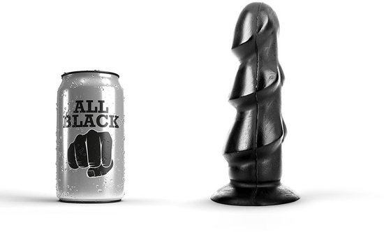 All Black Zwarte Anaal Dildo Met Ribbels
