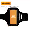 Zwarte sportarmband van 9x17 cm voor smartphones tot 7 inch.