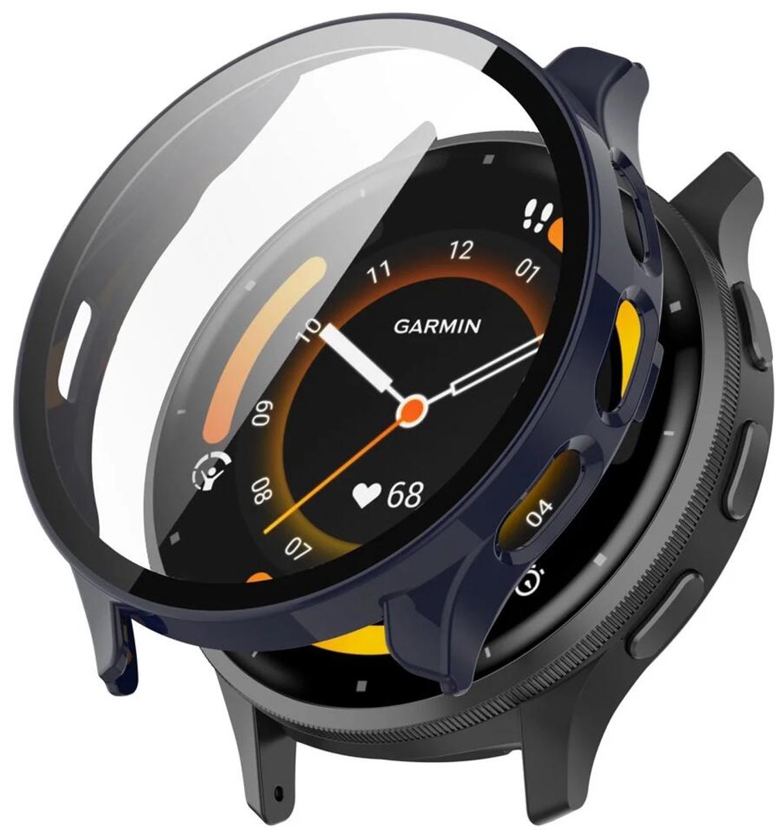 Garmin Venu 3S Hoesje - Bumper met Tempered Glass - Blauw