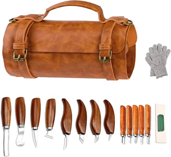 Coffret de sculpture sur bois de 17 pièces – Outils complets de sculpture et de finition pour tous les niveaux de compétence