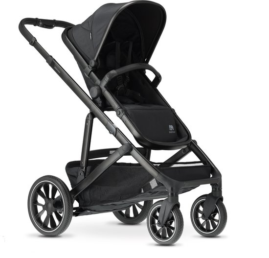 Deryan Evy V2 Kinderwagen - Duo Kinderwagen - Uitbreidbaar - Inclusief reiswieg - Zwart