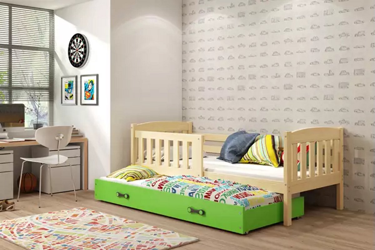 BMS - Kinderbed - 80x160 cm - Groen - Met Lade