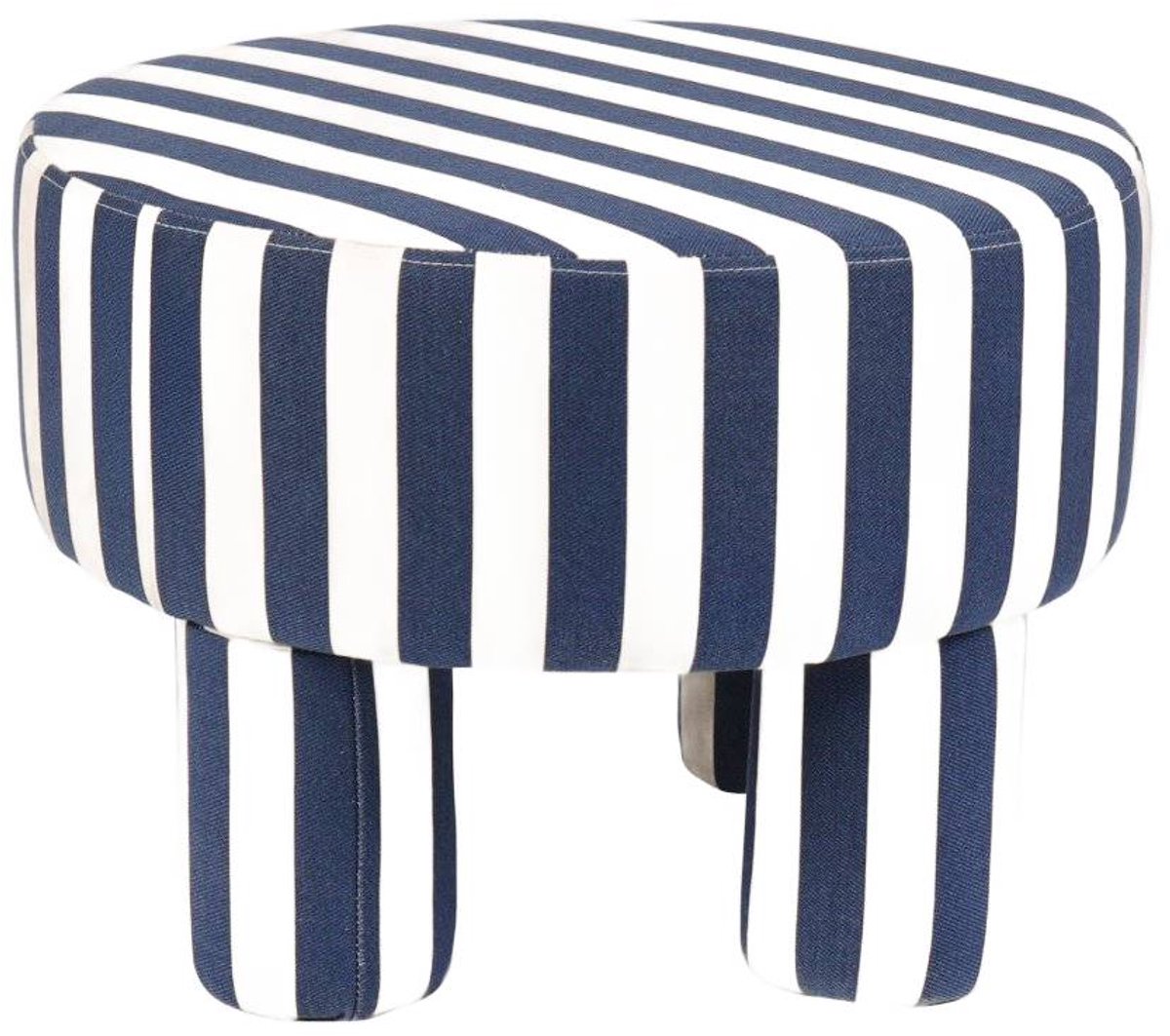 HOMLA Puff - Pouffe - Blauw en Wit - 50x50x37 cm