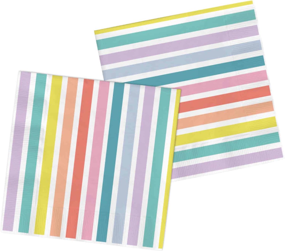 Folat - Servetten Strepen Pastel 33 x 33 cm - 20 stuks.