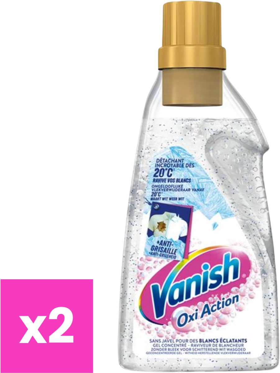 Vanish Oxi Action Whitening Booster Gel 1500ml - 2 Stuks - Voordeelverpakking