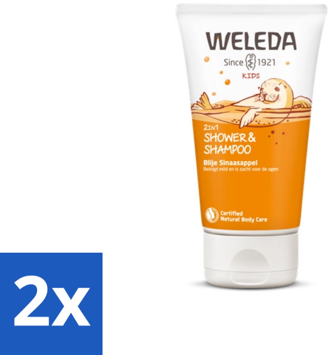 Image of 2 x WELEDA - 2-in-1 Shampoo & Body Wash - Kids - Blije Sinaasappel - 150 ml - Kinder Shampoo - Baby Shampoo - Biologische Shampoo - Natuurlijke Shampoo - 2 In 1 Shampoo