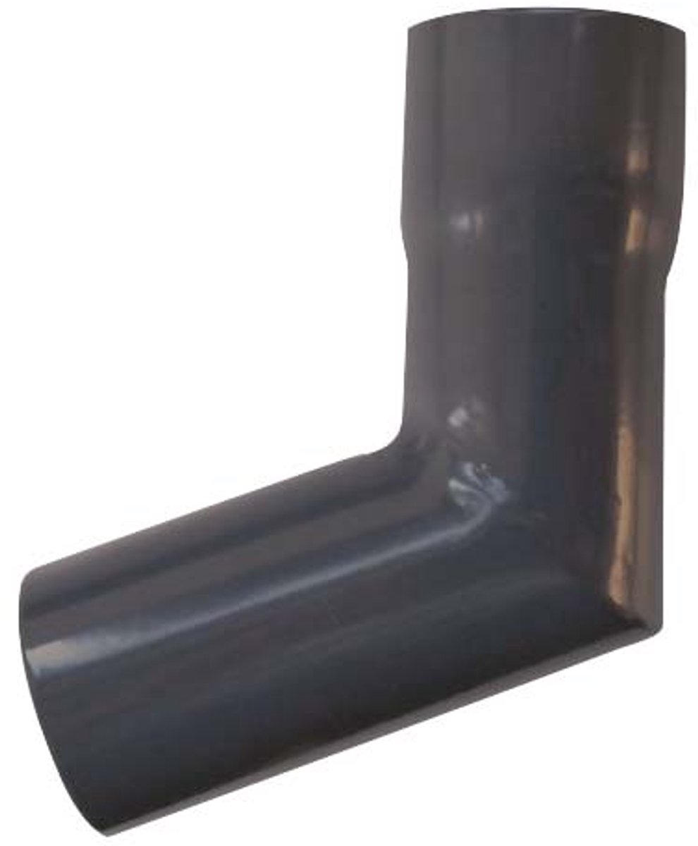 Renoplast® R50 aluminium valpijpbochten | Hoek 67º DN 40mm Grafiet | Dakgoten Regengoot Dakafvoer Randprofielen van plaatstaal | Tuinhuisje Carport Terras Balkon plug-in kanaal | goot voor dak