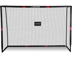 Dunlop Voetbaldoel - Voetbal Goal 300 x 200 x 120 cm - Voetbalgoal Groot - Buitenspeelgoed voor Kinderen en Volwassenen - Snelle Montage - Voetbal Training Doel - Metaal - Zwart/ Rood