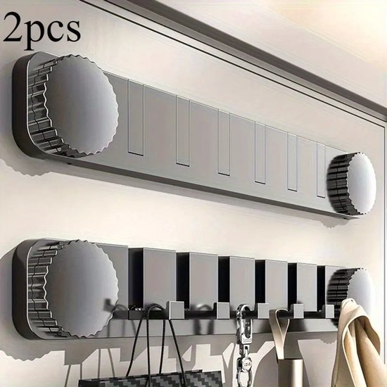 2 crochets amovibles, à fixation murale, multifonctionnels avec 6 ventouses pliables pour l'installation, porte-manteau peu encombrant, adapté à la salle de bain, à la cuisine, à la chambre, au bureau et aux crochets à clés de porte