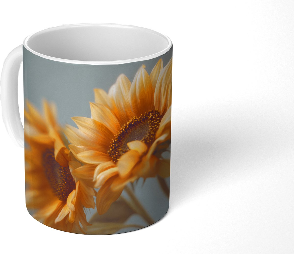 Mok - Koffiemok - Zonnebloemen - Geel - Wazig - Mokken - 350 ML - Beker - Koffiemokken - Theemok